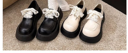 Up Platform Shoes Lace Panel