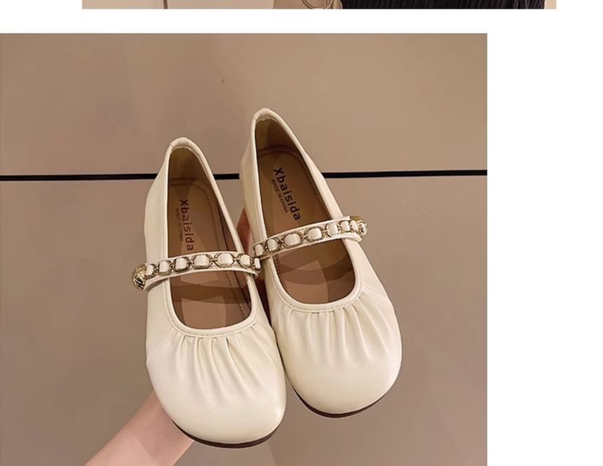 Mary Jane Flats Ruched