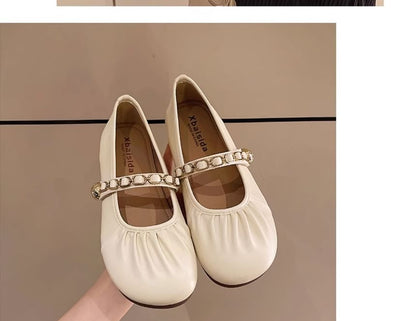 Mary Jane Flats Ruched