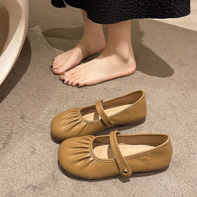 Flats Ruched Mary Jane