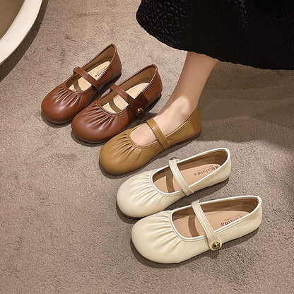 Flats Ruched Mary Jane