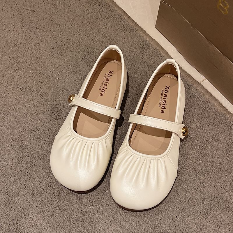 Flats Ruched Mary Jane