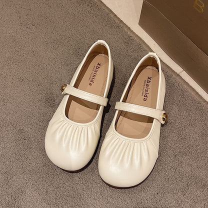 Flats Ruched Mary Jane