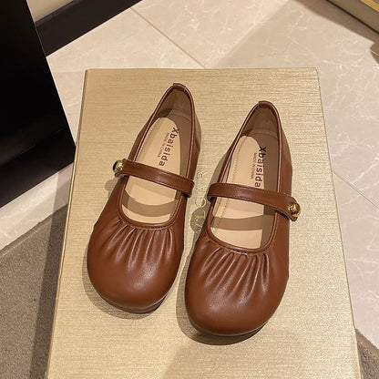 Flats Ruched Mary Jane