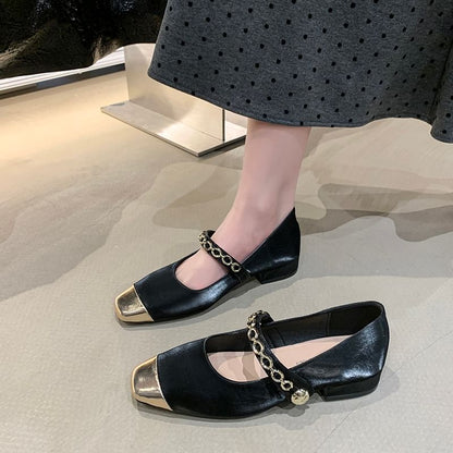 Toe Square Jane Pumps Cap Mary