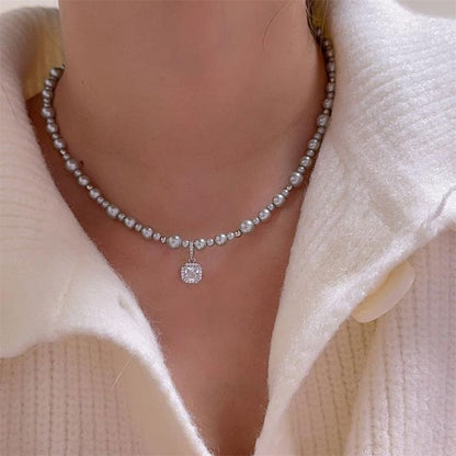 Rhinestone Necklace Beaded