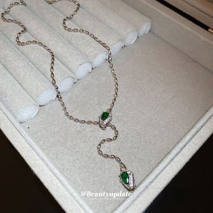 Waterdrop Rhinestone Necklace Pendant Lariat