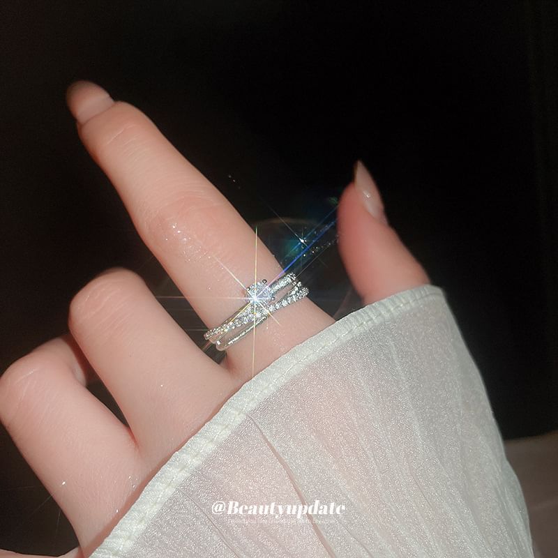 Rhinestone Ring Zirconia Cubic