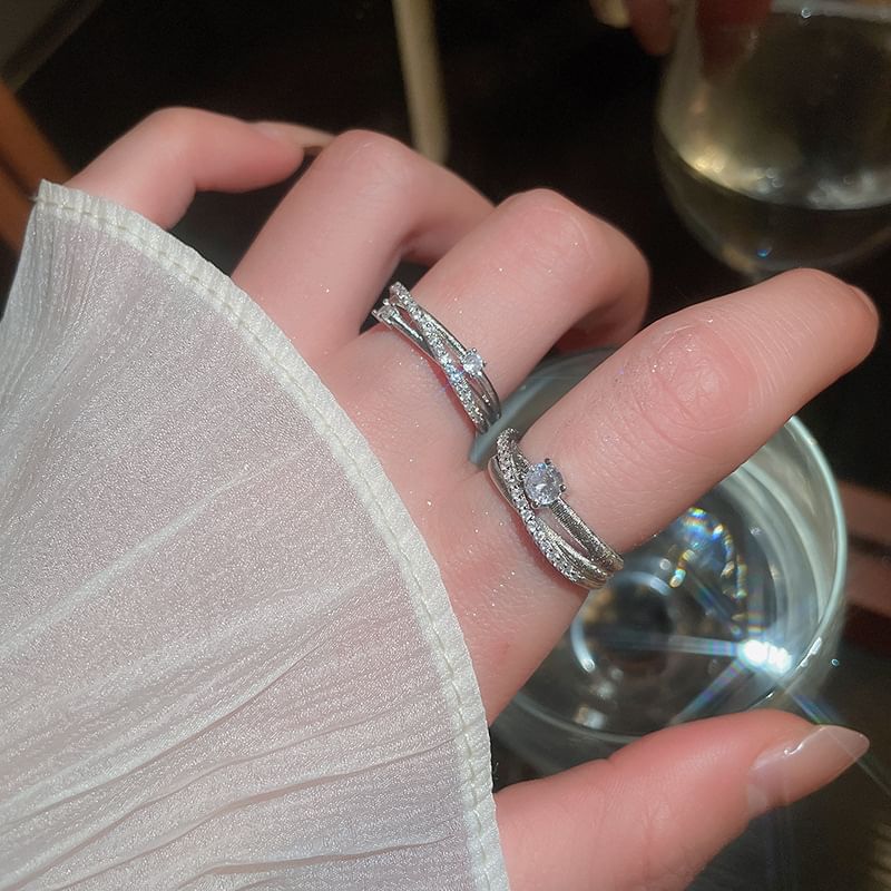 Rhinestone Ring Zirconia Cubic