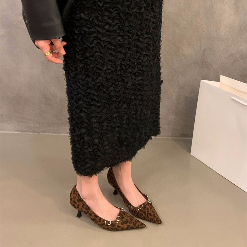 Buckled Pumps Heel Toe Pointed Kitten