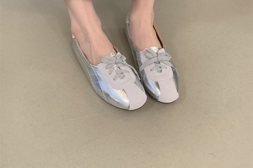 Tone Two Lace-Up Leather Sneakers Faux