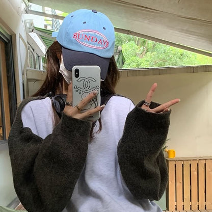 Tone Lettering Cap Two Embroidered Baseball