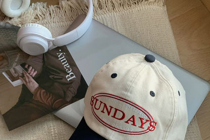 Tone Lettering Cap Two Embroidered Baseball