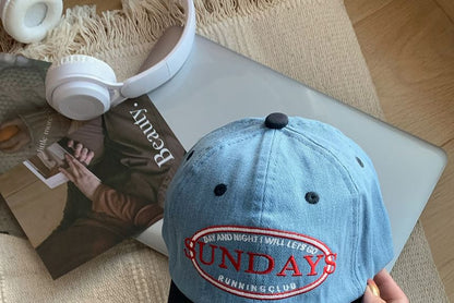 Tone Lettering Cap Two Embroidered Baseball