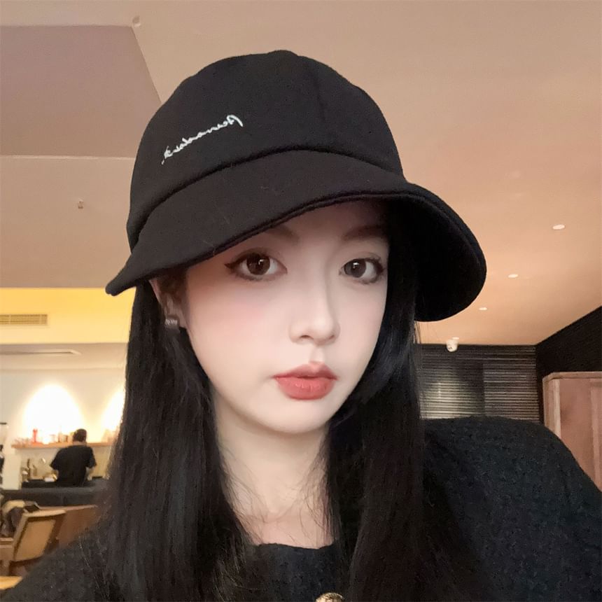 Cap Brim Lettering Wide Embroidered