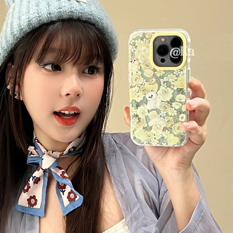Cat Case Phone Floral