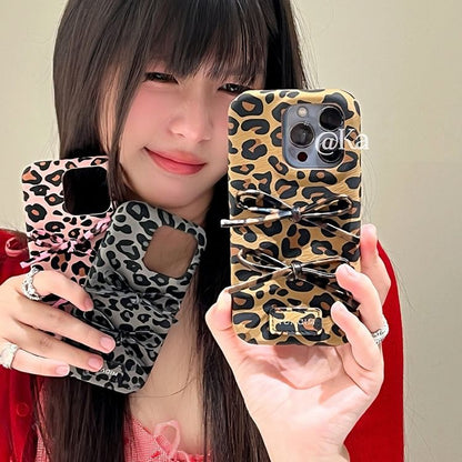 Print Leopard Phone Bow Case