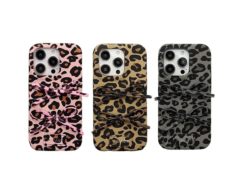 Print Leopard Phone Bow Case
