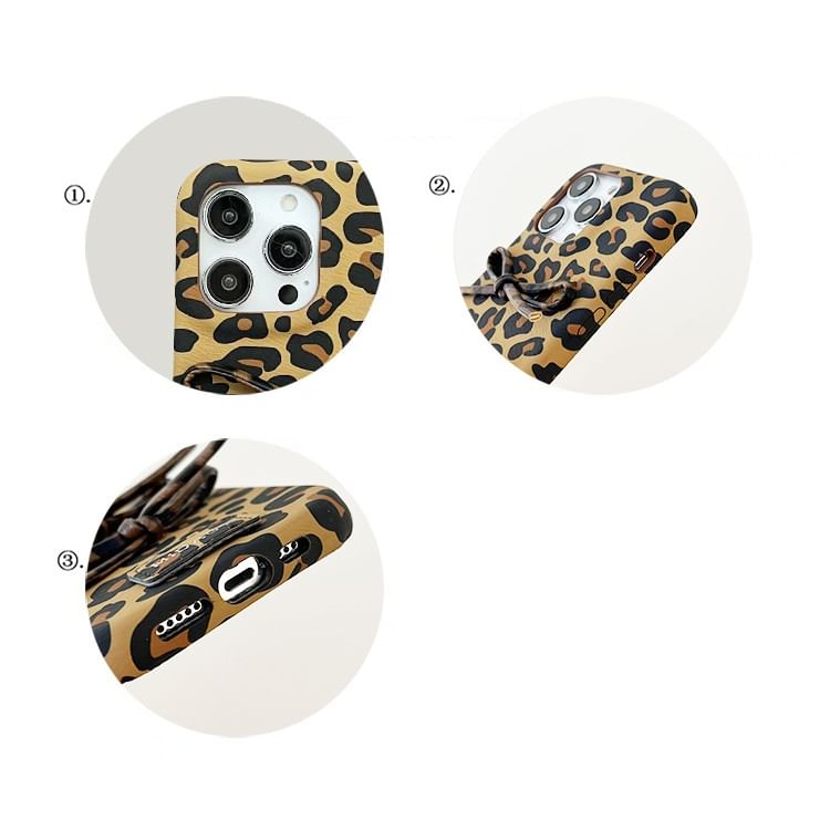 Print Leopard Phone Bow Case