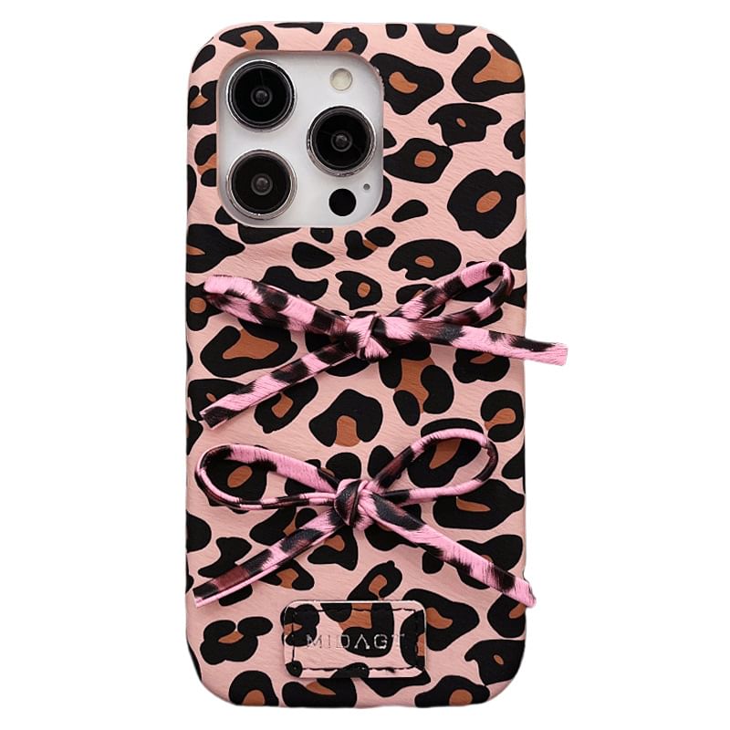 Print Leopard Phone Bow Case
