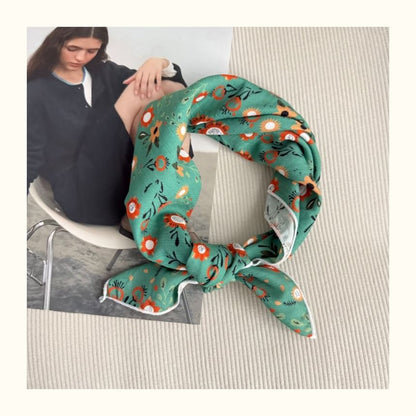 Floral Square Print Scarf