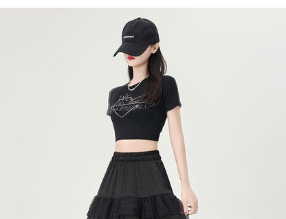 Maxi High Rise Trim A-Line Lace Plain Skirt