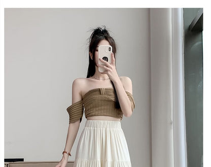 Maxi Rise High Plain A-Line Skirt