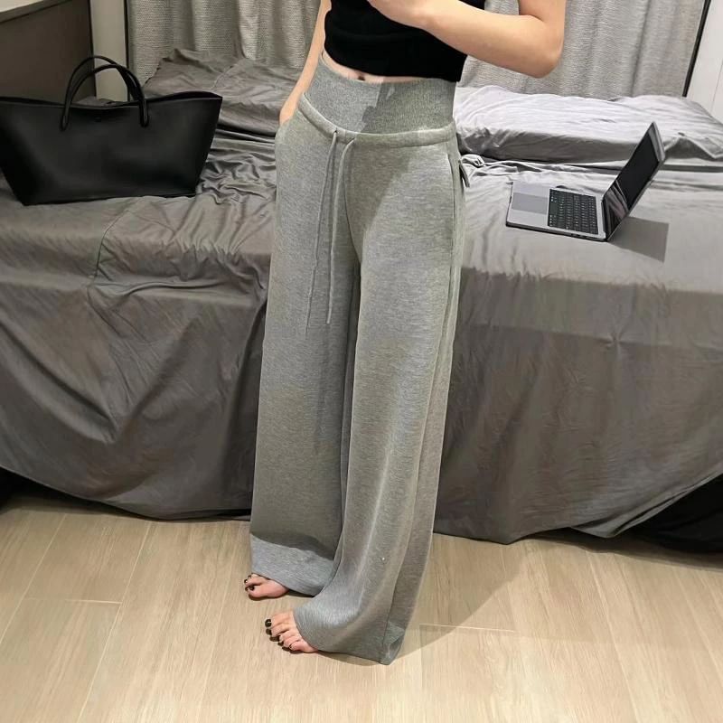 Leg High Wide Pants Rise Plain