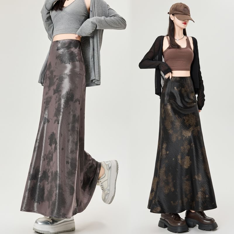 Dye Skirt Mermaid High Rise Maxi Tie