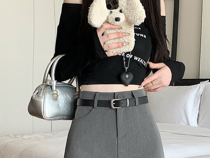 Waist Sequin A-Line High Mini Skirt