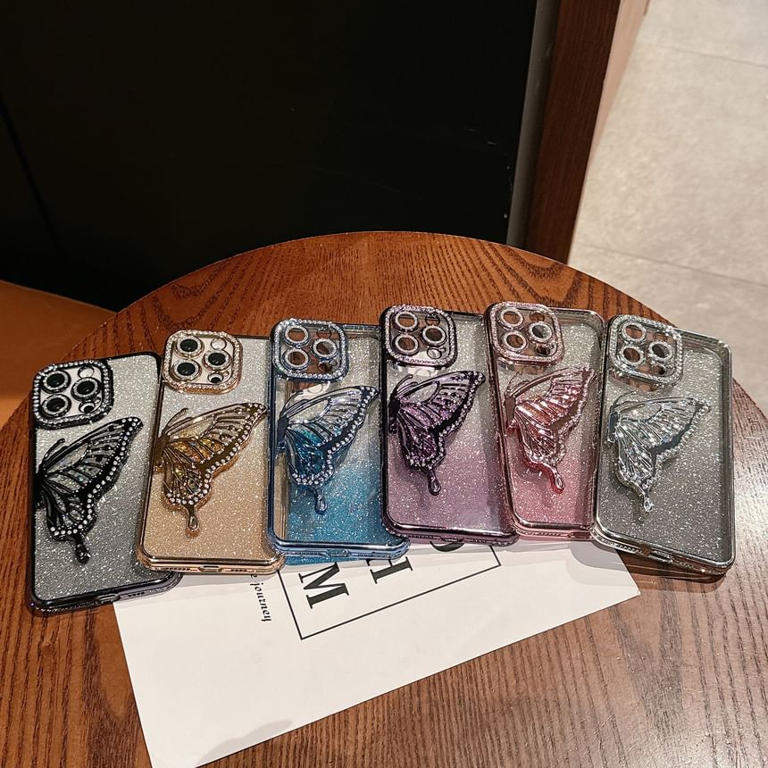 Phone Embellished Case Butterfly Stand