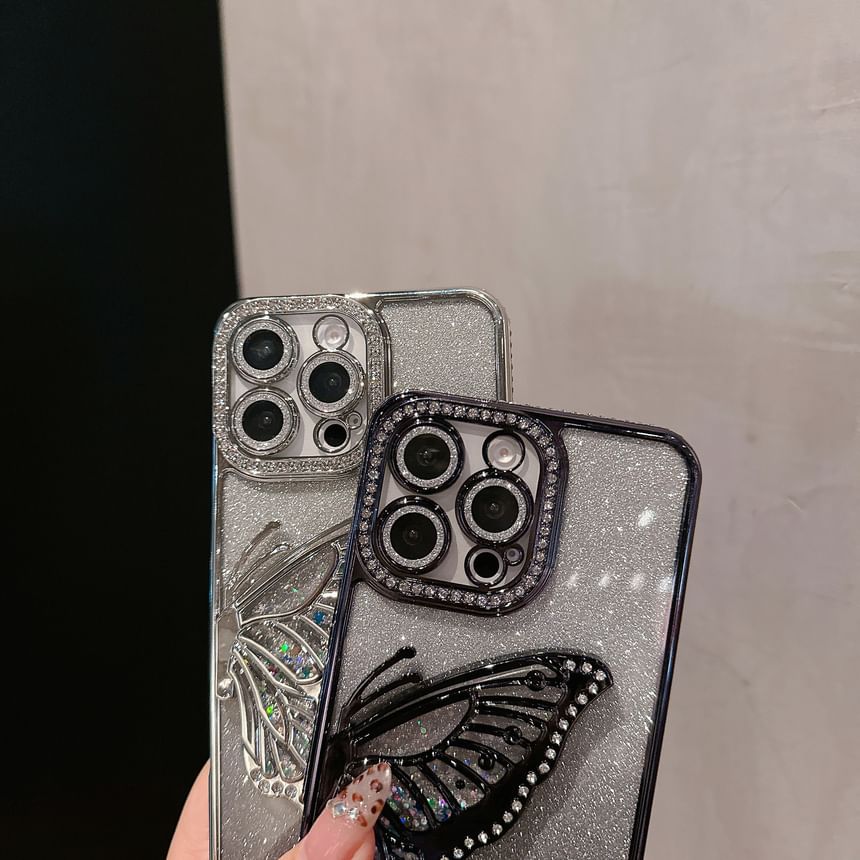 Phone Embellished Case Butterfly Stand