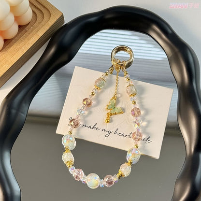 Lanyard Faux Strap Butterfly with Phone Crystal Pad