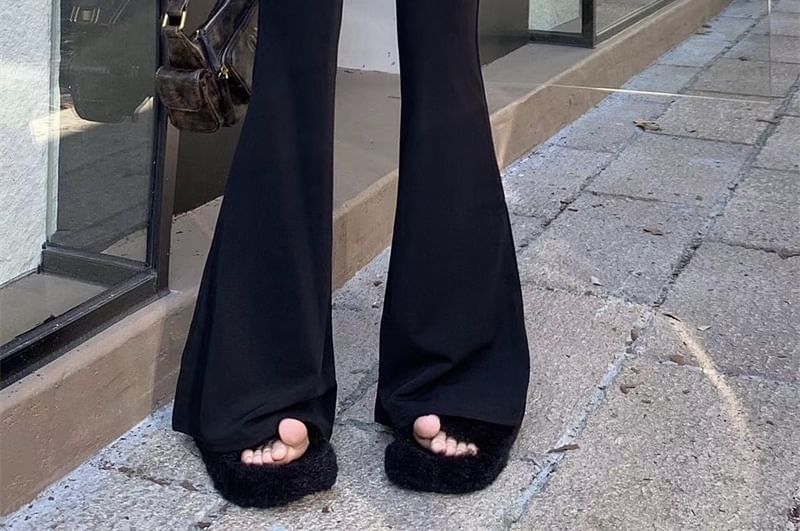 High Rise Plain Pants Flared