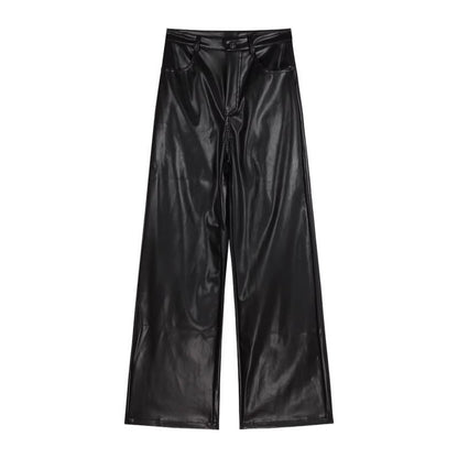 Pants Camisole Flared High Leather Rise Plain Neck / Faux Square Top