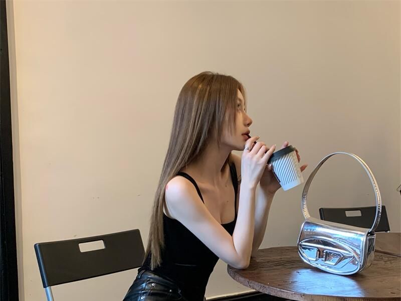 Pants Camisole Flared High Leather Rise Plain Neck / Faux Square Top