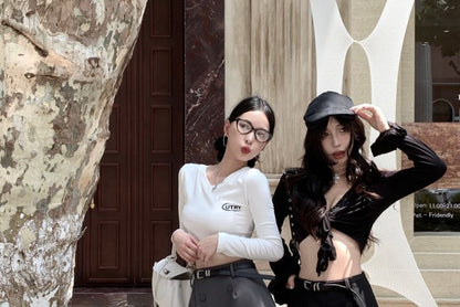 Overlay Flared Pants Skirt Waist High Plain