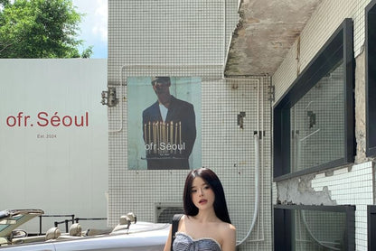 Strapless Waist Top Leg Pants Mid Tube Wide / Striped