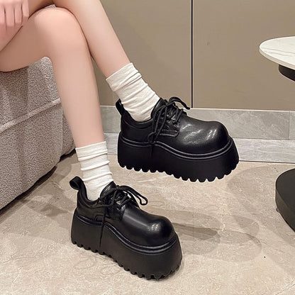 Platform Derby Shoes Lace-Up
