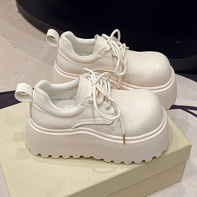 Platform Derby Shoes Lace-Up