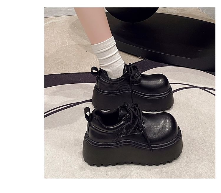 Platform Derby Shoes Lace-Up