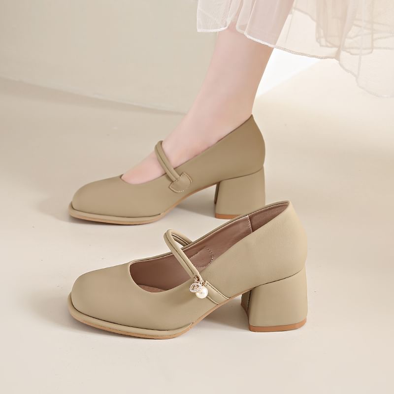 Jane Pumps Heel Chunky Mary