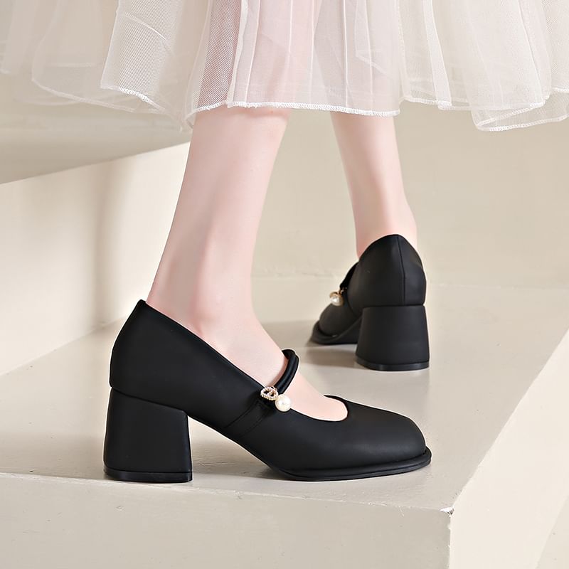 Jane Pumps Heel Chunky Mary