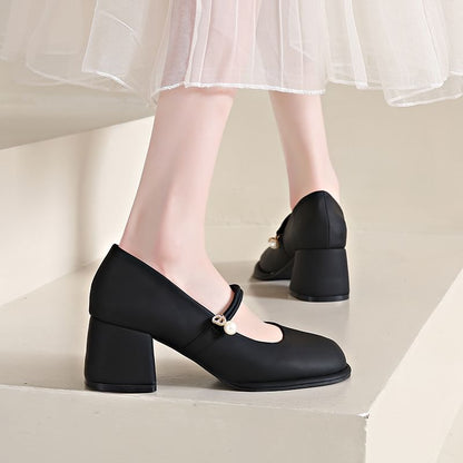 Jane Pumps Heel Chunky Mary