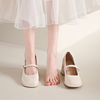 Jane Pumps Heel Chunky Mary