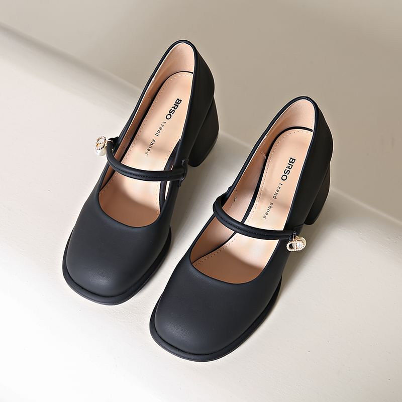 Jane Pumps Heel Chunky Mary