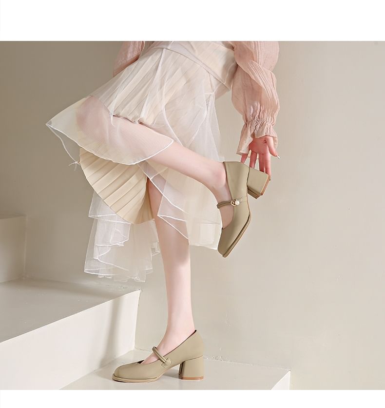 Jane Pumps Heel Chunky Mary