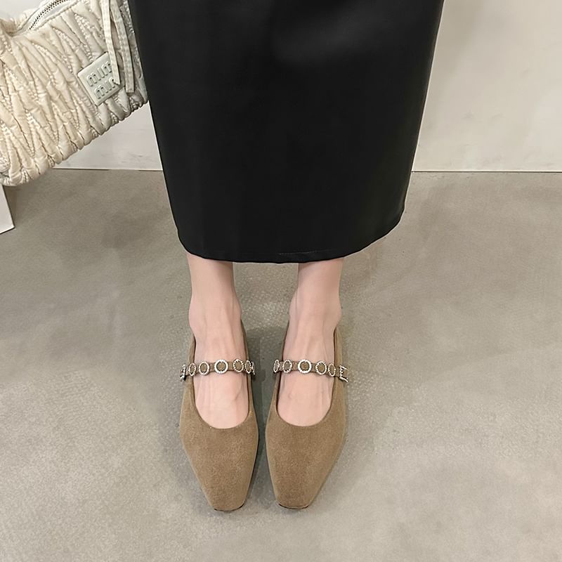 Pumps Accent Jane Chunky Rhinestone Mary Heel