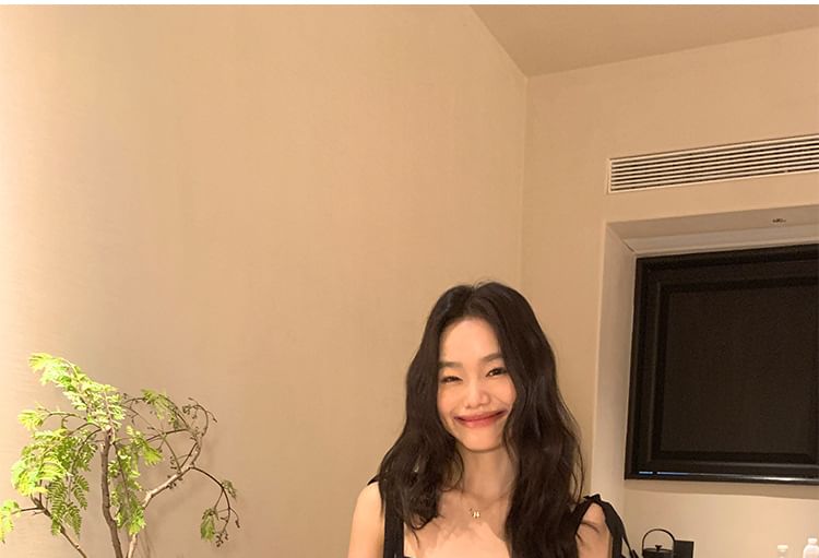 A-Line Shoulder Dress Plain Maxi Tie