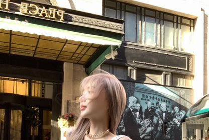 Top Strapless Side-Slit Asymmetrical Plain Waist / High Pants Drawstring Flared